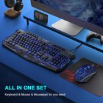 Picture of RGB Gaming Keyboard Mouse Combo 114 Keys UK Layout Backlit with Mouse Pad