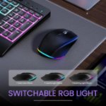 Picture of Wireless Keyboard and Mouse Set 9 RGB Backlit Effects, Wrist Rest, 2.4G Rechargeable Ergonomic Keyboard with Phone Holder, Silent Keyboard Mouse Combo 