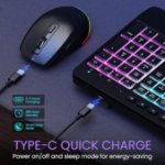 Picture of Wireless Keyboard and Mouse Set 9 RGB Backlit Effects, Wrist Rest, 2.4G Rechargeable Ergonomic Keyboard with Phone Holder, Silent Keyboard Mouse Combo 