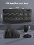 Picture of Wireless Keyboard and Mouse Combo, Full-Size Ergonomic Keyboard with Wrist Rest, Phone Holder, Sleep Mode, Silent 2.4GHz Cordless Set