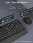 Picture of Wireless Keyboard and Mouse Combo, Full-Size Ergonomic Keyboard with Wrist Rest, Phone Holder, Sleep Mode, Silent 2.4GHz Cordless Set