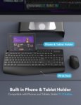 Picture of Wireless Keyboard and Mouse Combo, Full-Size Ergonomic Keyboard with Wrist Rest, Phone Holder, Sleep Mode, Silent 2.4GHz Cordless Set