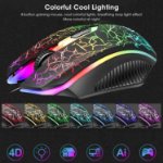 Picture of USB Wired Keyboard and Mouse Set, Luminous LED Lights, Full Size Slim Keyboard, LED Gaming Mouse, Game or Business, UK Layout (Retro)