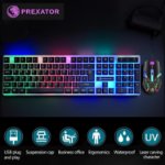 Picture of USB Wired Keyboard and Mouse Set, Luminous LED Lights  Full Size Slim Keyboard LED Gaming Mouse Game or Business, UK Layout