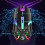 Picture of USB Wired Keyboard and Mouse Set, Luminous LED Lights  Full Size Slim Keyboard LED Gaming Mouse Game or Business, UK Layout