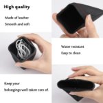 portable headphone pouch black leather