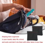 spring closure earphone pouch black