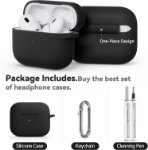 soft silicone protective earbuds case black