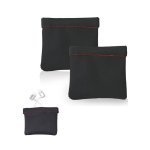black PU leather earphone pouch set of 2