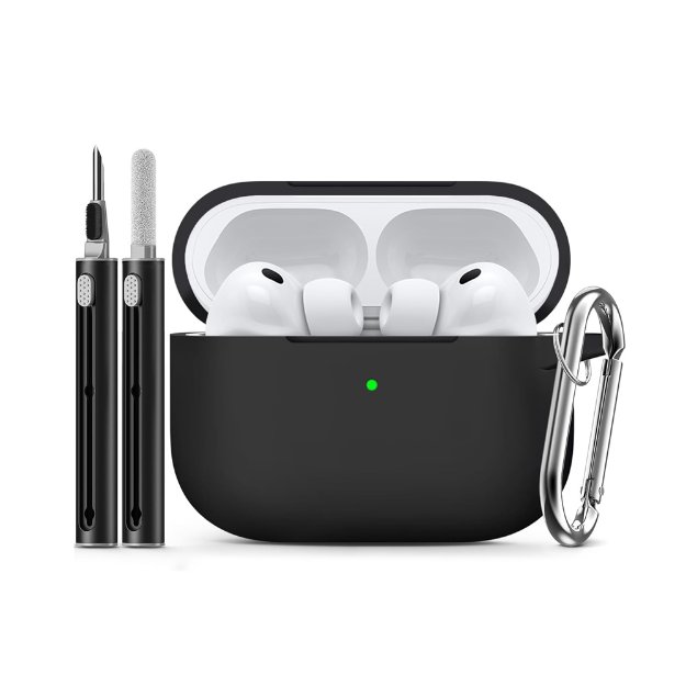 black silicone airpods pro 3 case with cleaning kit