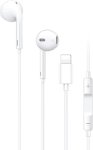 white lightning earphones in ear design