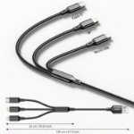 Picture of 2 Pack 3 in 1 Multi Charging Cable 3A Fast Charger 1.25M Nylon Braided USB Cable with Lightning, Micro USB & Type-C for iPhone, Samsung, Android, PS4/PS5