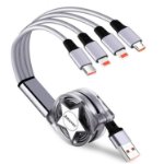 Picture of 4 in 1 Retractable Multi Charging Cable 3A Fast Charger 1M USB Cable with Lightning, Micro USB & USB-C for iPhone, Samsung, Android, PS4/PS5