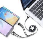 Picture of 4 in 1 Retractable Multi Charging Cable 3A Fast Charger 1M USB Cable with Lightning, Micro USB & USB-C for iPhone, Samsung, Android, PS4/PS5