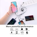 Picture of 4 in 1 Retractable Multi Charging Cable 3A Fast Charger 1M USB Cable with Lightning, Micro USB & USB-C for iPhone, Samsung, Android, PS4/PS5