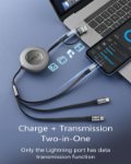 Picture of 5 in 1 Retractable Multi Charging Cable 3.5A Fast USB C Lightning Micro USB Data Transfer Cable for iPhone, Samsung, Huawei, PS4/PS5, Tablet 1.2M