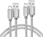 Picture of USB-C to USB-A Cable 2M 2 Pack Fast Charging Type C Charger Cable 3A Nylon Braided for iPhone 17 16 15, Samsung S25 S24 S23, iPad, Pixel 