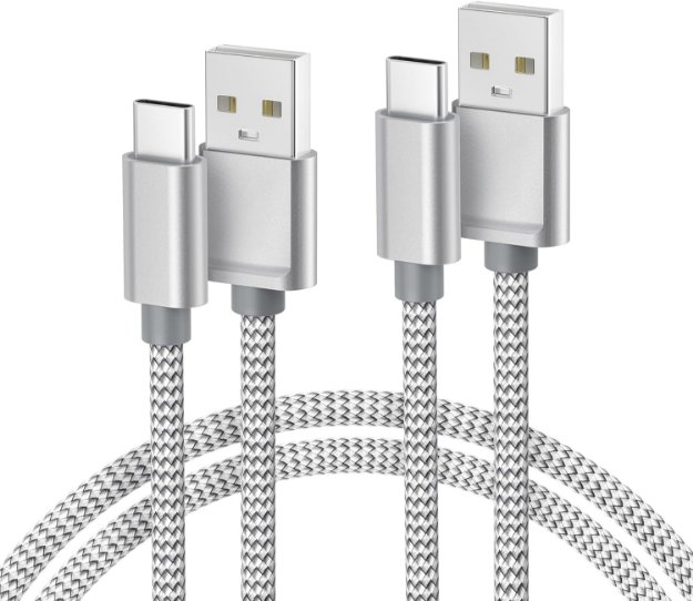 Picture of USB-C to USB-A Cable 2M 2 Pack Fast Charging Type C Charger Cable 3A Nylon Braided for iPhone 17 16 15, Samsung S25 S24 S23, iPad, Pixel 