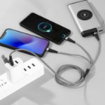 Picture of 5 in 1 Multi Charging Cable USB A & USB C 3A Fast Charger 1.2M Nylon Braided Cable with Lightning, Micro USB & Type C for iPhone, Samsung, Android, PS5