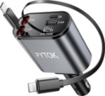 Picture of 4-in-1 Retractable Car Phone Charger 20W Fast Charging USB Adapter with Dual Lightning Cables, USB-C & USB-A Ports, 12V Car Charger for iPhone, Samsung, iPad
