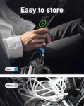 Picture of 4-in-1 Retractable Car Phone Charger 20W Fast Charging USB Adapter with Dual Lightning Cables, USB-C & USB-A Ports, 12V Car Charger for iPhone, Samsung, iPad