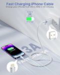 Picture of Aioneus iPhone Charger Cable 2M, MFi Certified Lightning Cable Fast Charging iPhone Charger Nylon USB iphone Charging Cable Lead for iPhone 14 13 12 11 Pro Max XS XR X 8 7 6 Plus 5 SE,iPad