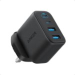 Picture of Anker 50W 4-Port USB-C & USB-A Fast Charger UK Plug – Dual USB-C PD 30W + Dual USB-A Multi Device Wall Charger for iPhone 17/16/15, Samsung Galaxy, iPad & More