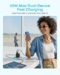 Picture of Anker 50W 4-Port USB-C & USB-A Fast Charger UK Plug – Dual USB-C PD 30W + Dual USB-A Multi Device Wall Charger for iPhone 17/16/15, Samsung Galaxy, iPad & More