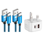 Picture of USB C Charger Cable 3M 2Pack Type C Charger Fast Charging 3A Lead Nylon Braided for Samsung Galaxy S22 S21 S20 S10 S9 S8 A12 A20e A21s A40 A51 A70,Huawei P30 P20,Google Pixel,Xiaomi,Sony Xperia,Switch