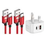 Picture of USB C Charger Cable 3M 2Pack Type C Charger Fast Charging 3A Lead Nylon Braided for Samsung Galaxy S22 S21 S20 S10 S9 S8 A12 A20e A21s A40 A51 A70,Huawei P30 P20,Google Pixel,Xiaomi,Sony Xperia,Switch