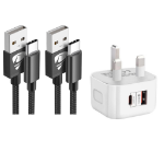 Picture of USB C Charger Cable 3M 2Pack Type C Charger Fast Charging 3A Lead Nylon Braided for Samsung Galaxy S22 S21 S20 S10 S9 S8 A12 A20e A21s A40 A51 A70,Huawei P30 P20,Google Pixel,Xiaomi,Sony Xperia,Switch