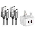 Picture of USB C Charger Cable 3M 2Pack Type C Charger Fast Charging 3A Lead Nylon Braided for Samsung Galaxy S22 S21 S20 S10 S9 S8 A12 A20e A21s A40 A51 A70,Huawei P30 P20,Google Pixel,Xiaomi,Sony Xperia,Switch
