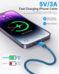 Picture of 3Pack 2M iPhone Charger Cable, Long iPhone Charging Cable MFi Certified Lightning Cable Fast Charging Cord Braided i Phone Charger Lead USB Cord for Phone 14 13 12 11 Pro Max XS XR 8 7 6 SE, iPad
