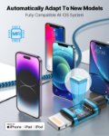 Picture of 3Pack 2M iPhone Charger Cable, Long iPhone Charging Cable MFi Certified Lightning Cable Fast Charging Cord Braided i Phone Charger Lead USB Cord for Phone 14 13 12 11 Pro Max XS XR 8 7 6 SE, iPad