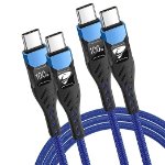 Picture of USB C to USB C, 100W 5A Fast Charging Cable [2Pack/2M] USB Type C Charger Fast Charge Lead Usbc to Usbc Cable for iPhone 15 16 17 Pro Max Plus iPad Pro MacBook Samsung Galaxy S23 S22 S24 S25 Ultra etc