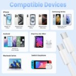 Picture of Ofuca 2Pack 1M USBC to USBC Cable,USB C Charger Cable 60W Braided Type C Charger Fast Charging for iPhone 17 Pro/17/16/16 Pro/15/15 Plus/15 Pro/15 Pro Max,iPad Pro/Air/Mini,MacBook and More
