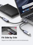 Picture of UGREEN USB C to USB Adaptor,10Gbps Aluminum USB C Adapter OTG Cable,Type C Male to USB 3.2 Female Transfer Compatible with MacBook/iPad Air/Pro 2022 Galaxy S22 Dell XPS and more Type C Devices(Grey)