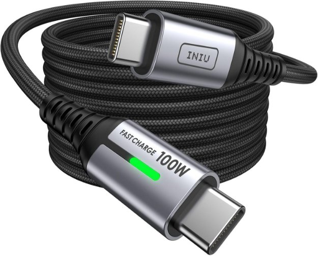 Picture of INIU USB C Cable, [2m] 100W Fast Charging USB C to USB C cable, Nylon Braided Phone Charger Type C Data Cord for iPhone 17 16 Pro Max, MacBook, iPad Air, Samsung S25 S24 Ultra, Google Pixel 9, Xiaomi