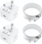 Picture of for iPhone 17 16 15 Charger, USB C Fast Charging Adapter with 2M Cable [USBC to C], 2 Pack 25W PD Plug for iPhone 17/17 air/16/15/15/Pro/Pro Max, iPad Pro/Air/Mini