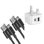 Picture of Anker USB C Charger Cable, 2-Pack 3 ft (0.9 m) USB to USB C Cable, USB A to USB C Braided Phone Charger Cable for iPhone 17/16/15, iPad Pro, Samsung Galaxy, MacBook Pro,and More