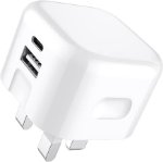 Picture of VEN-DENS For Honor 600/600 Pro/600 Lite/400/200 Lite Mini Charger Plug, USB + Type C Fast Charger 20W USB C Fast Charging Adapter Dual Ports Charger