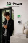 Picture of VEN-DENS For Honor 200 Lite Mini Charger Plug, USB + Type C Fast Charger 20W USB C Travel Fast Charging Adapter Dual Ports Charger (Black)