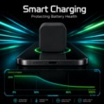 Picture of VEN-DENS For Honor 200 Lite Mini Charger Plug, USB + Type C Fast Charger 20W USB C Travel Fast Charging Adapter Dual Ports Charger (Black)