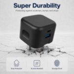 Picture of VEN-DENS For Honor 200 Lite Mini Charger Plug, USB + Type C Fast Charger 20W USB C Travel Fast Charging Adapter Dual Ports Charger (Black)