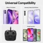 Picture of VEN-DENS For Honor 200 Lite Mini Charger Plug, USB + Type C Fast Charger 20W USB C Travel Fast Charging Adapter Dual Ports Charger (Black)
