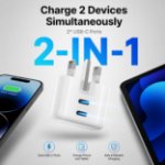 Picture of 45W USB C Charger For Samsung Galaxy Z Flip 7 6 5 4 3 /Z Fold 7 6 5 4 3 /A34 5g/A54 5g/S23/S23 Plus/S23 Ultra/Tab S9 FE/S9 FE Plus/S9 Ultra/S22/S21 Fe Charger Plug, Dual USB C Port GaN Charger Adapter