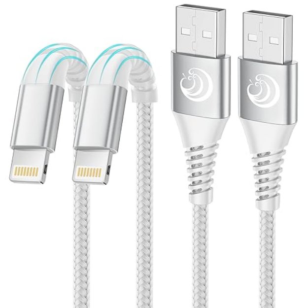 Picture of 2Pack 2M iPhone Charger Cable, MFi Certified Lightning Cable Fast Charging Braided iPhone Charger Fast Charge USB Charging Lead for Phone 14 13 12 11 Pro Max XS XR X 8 7 6 Plus 5 SE, iPad and iPod