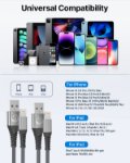 Picture of 2Pack 2M iPhone Charger Cable, MFi Certified Lightning Cable Fast Charging Braided iPhone Charger Fast Charge USB Charging Lead for Phone 14 13 12 11 Pro Max XS XR X 8 7 6 Plus 5 SE, iPad and iPod