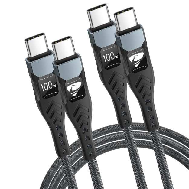 Picture of USB C to USB C, 100W 5A Fast Charging Cable [2Pack/2M] USB Type C Charger Fast Charge Lead Usbc to Usbc Cable for iPhone 15 16 17 Pro Max Plus iPad Pro MacBook Samsung Galaxy S23 S22 S24 S25 Ultra etc