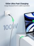 Picture of USB C to USB C, 100W 5A Fast Charging Cable [2Pack/2M] USB Type C Charger Fast Charge Lead Usbc to Usbc Cable for iPhone 15 16 17 Pro Max Plus iPad Pro MacBook Samsung Galaxy S23 S22 S24 S25 Ultra etc